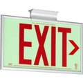 Hubbell Lighting Dual-Lite DPL Exit Sign, Photoluminescent w/ Red Letters, Aluminum Frame, Double Face DPLAF50DR